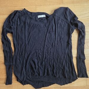 Abercrombie Loose Waffle Knit Long Sleeve Tunic Top (S)